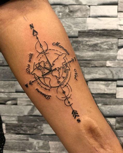 101 Amazing World Map Tattoo Designs You Need To See Compass Tattoo