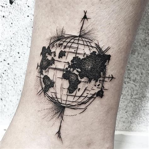 101 Amazing World Map Tattoo Designs You Need To See World Globe