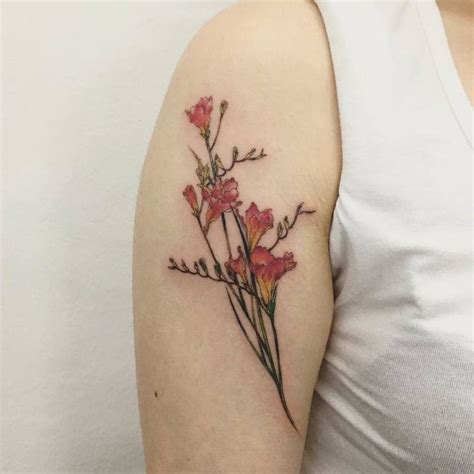 22 Beautiful And Delicate Freesia Tattoo Designs Page 2 Of 2 22 Beautiful And Delicate Freesia Tattoo Designs Page 2 Of 2