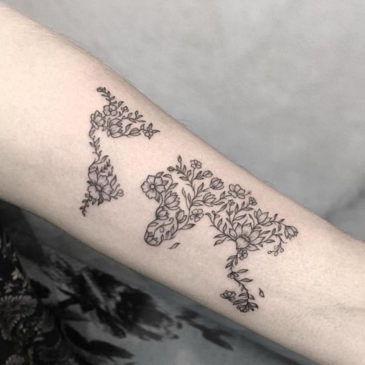 230 Cool World Map Tattoos Designs 2019 Geography Continent