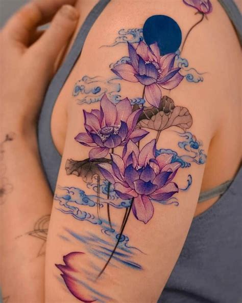 25 Enthralling Water Lily Tattoos For A Splash Of Elegance