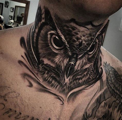 30 Owl Neck Tattoo Designs For Men 30 Owl Neck Tattoo Designs For Men
