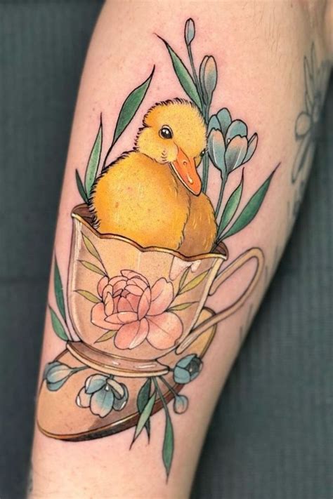 35 Cutest Duckling Tattoos For 2024 Duck Tattoos Ducklings Cute