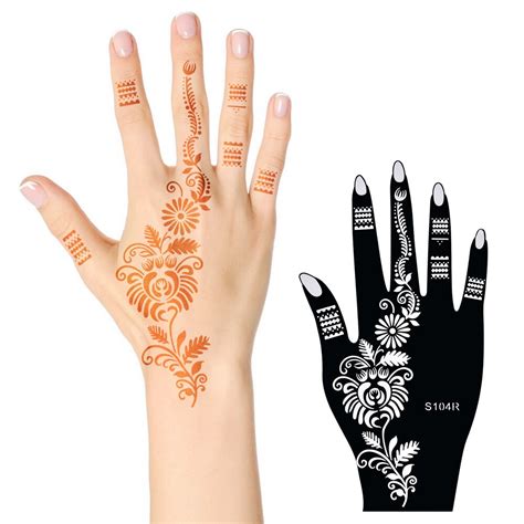 6Pcs Small Airbrush Tattoo Stencils For Women Kids Grandado 6Pcs Small Airbrush Tattoo Stencils For Women Kids Grandado
