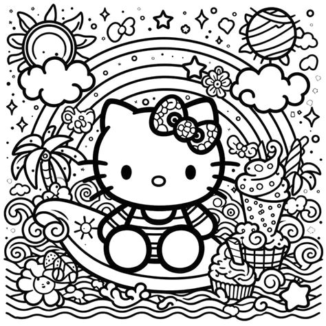 70 Printable Hello Kitty Coloring Pages End Of Year Summer Activities