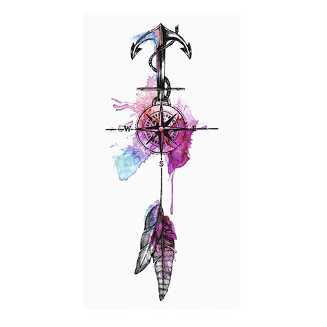 Amazon Com 1 X Colourful Anchor Tattoo Compass Feather Body Temporary Tattoo Xqb003 1 Beauty Personal Care Amazon Com 1 X Colourful Anchor Tattoo Compass Feather Body Temporary Tattoo Xqb003 1 Beauty Personal Care