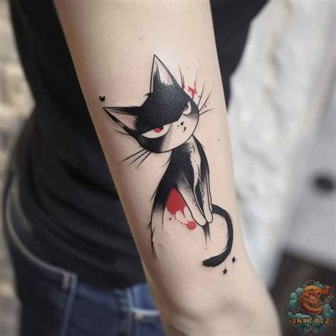 Anime Cat Tattoos 119 Designs Cute Cat Tattoo Cat Tattoo Simple