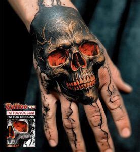 Awesome Burning Skull Hand Tattoo Design Tattoovox Professional Awesome Burning Skull Hand Tattoo Design Tattoovox Professional
