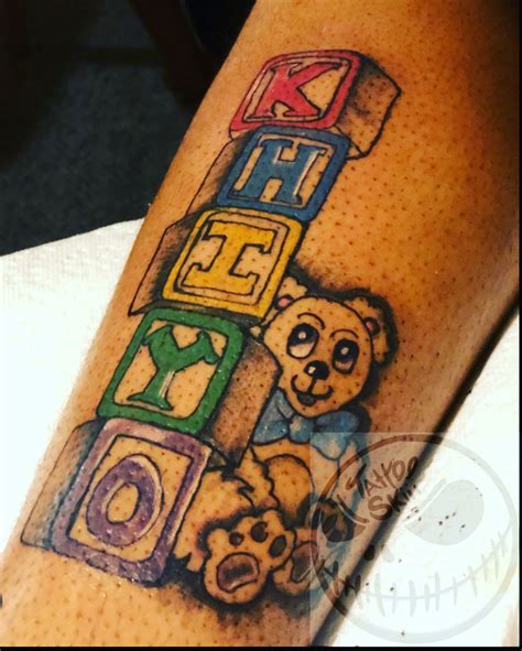 Baby Building Block Tattoos