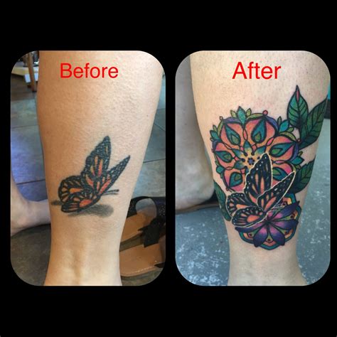 Before And After Fixed By Jerred Kincaid At Tiger Rose Tattoo In Ne