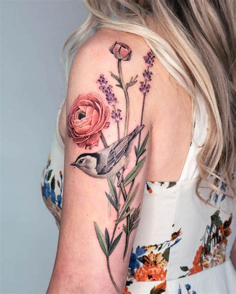 Bird And Flowers Tattoo By Ben Kaye Post 24028