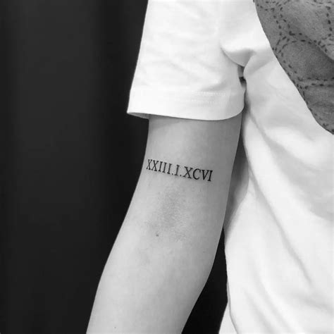 Birth Date Roman Tattoos Inkscribed Birth Date In Roman Numerals