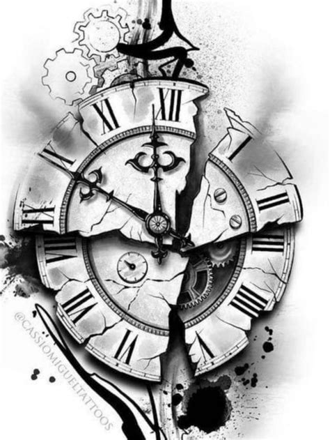 Broken Clock Tattoo Designs Broken Clock Tattoo Designs
