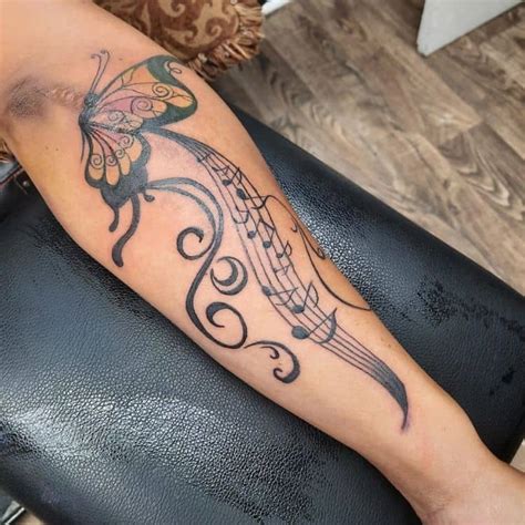 Butterfly And Music Note Tattoo By Veronicapoleate Tattoogrid Net