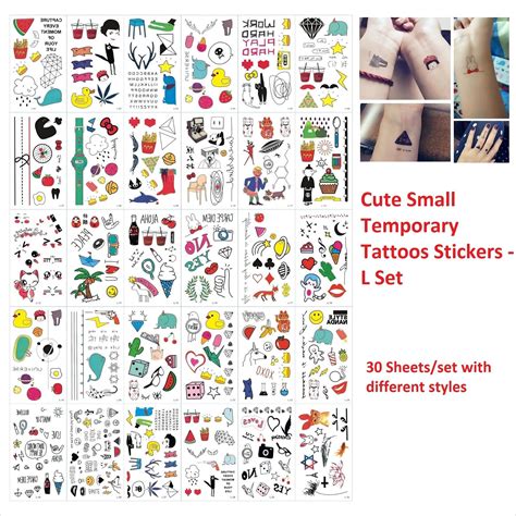 Buy Temporary Cute Small Tattoos Stickers L Set Online