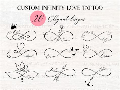 Custom Name Infinity Tattoo Design Elegant Memorial Tattoo Etsy Australia