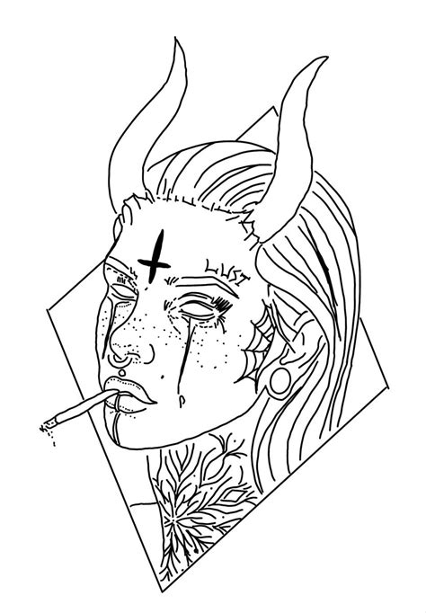 Demon Woman Tattoo Stencil Outline Tattoo Design Book Tattoo Design