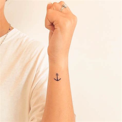 Fine Line Anchor On Her Outer Forearm Great Choice For Her First Tattoo Fine Line Anchor On Her Outer Forearm Great Choice For Her First Tattoo