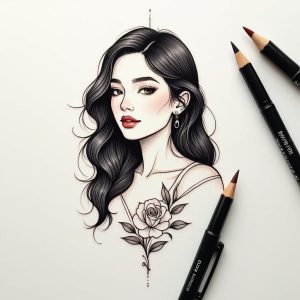 Fine Line Tattoo Stencils Watercolor Tattoo Design