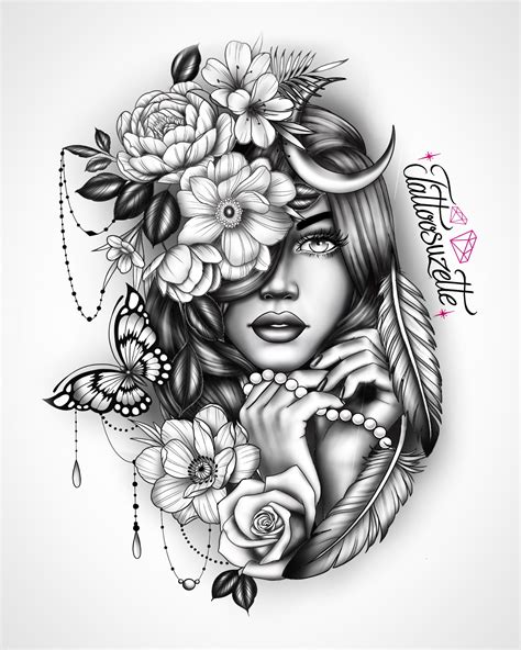 Flowers Lady Face Tattoo Design Girl Face Tattoo Tattoo Designs For Flowers Lady Face Tattoo Design Girl Face Tattoo Tattoo Designs For