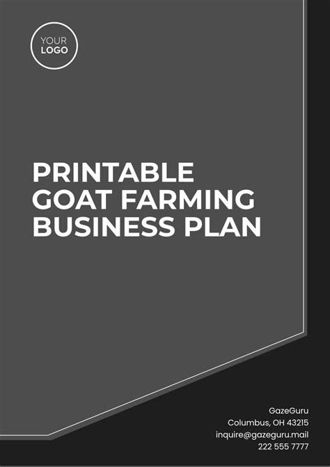 Goat Farming Business Plan Template 2024 Upd Ogscapital