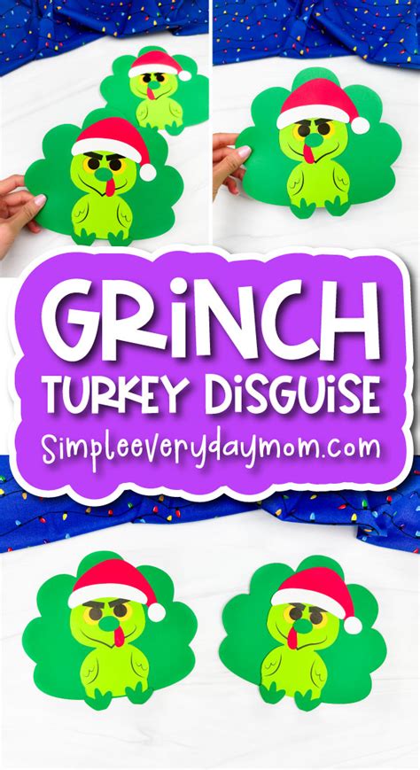 Grinch Turkey Disguise Craft For Kids Free Template