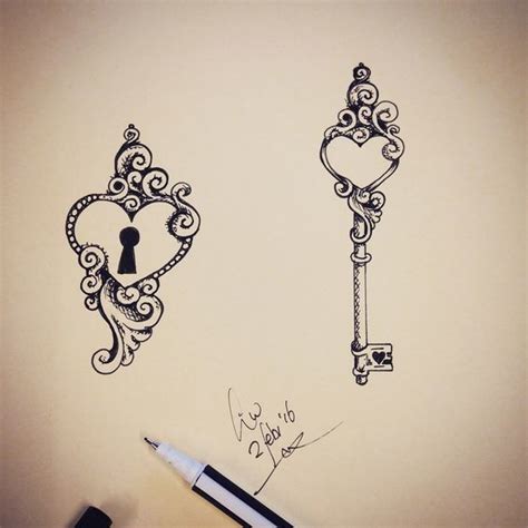 Heart Key Tattoo