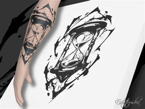Hourglass Tattoo Hourglass Tattoo Design Black Hourglass Png Forearm Tattoo Clock Tattoo Time Tattoo Etsy