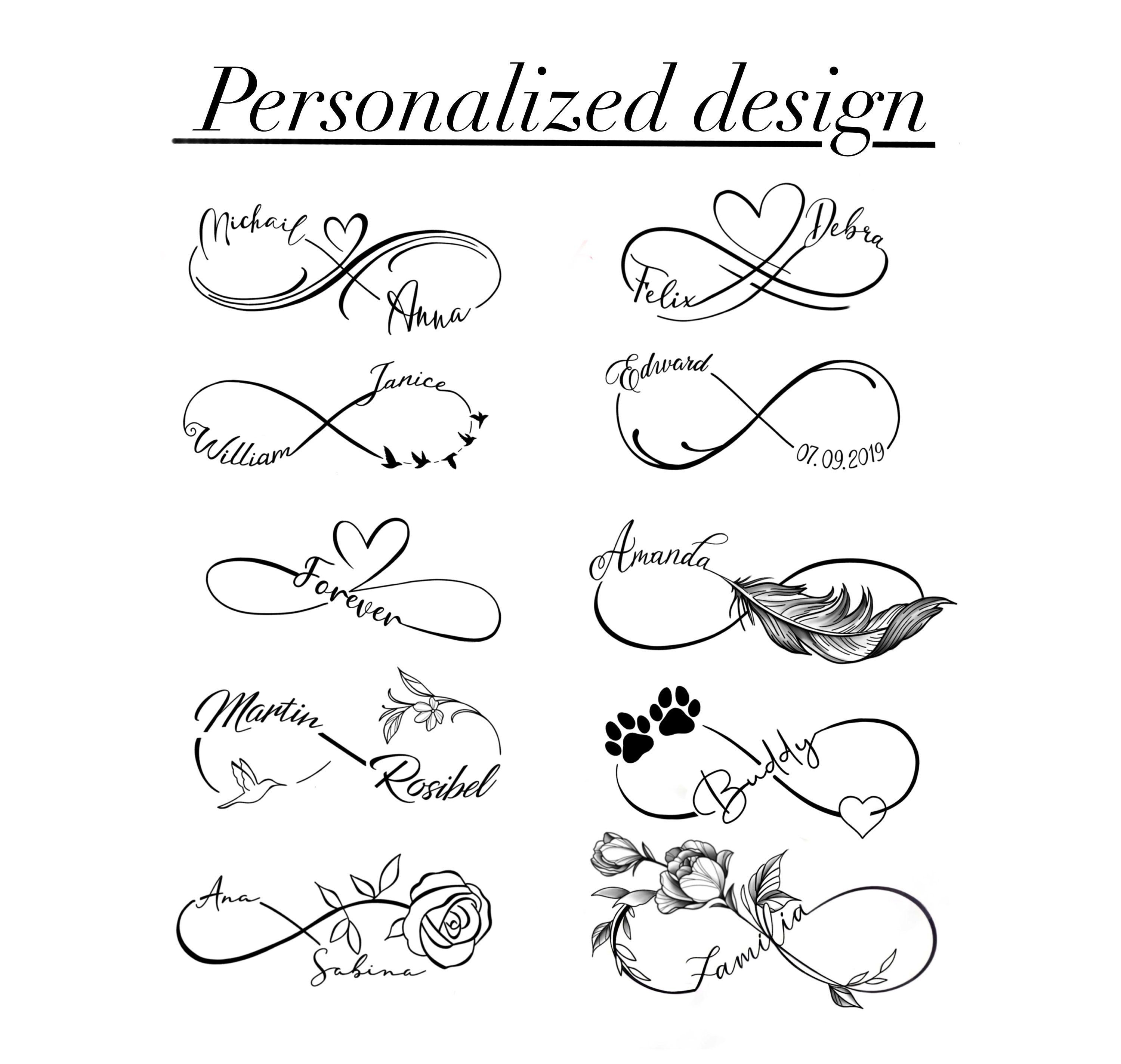 Infinity Sign With Names Tattoo Tattoo Style Trends