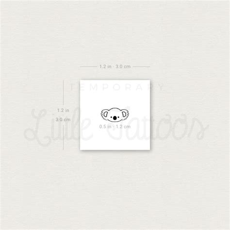 Koala Face Temporary Tattoo Set Of 3 Koala Face Temporary Tattoo Set Of 3