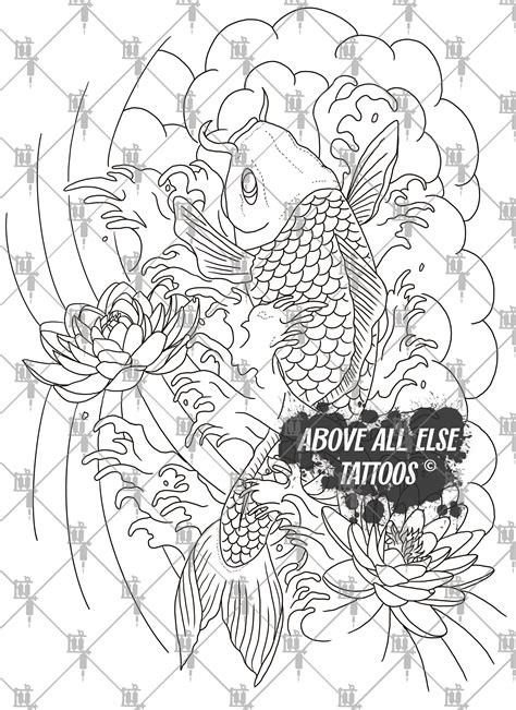Koi Fish And Lotus Tattoo Design Koi Fish And Lotus Tattoo Design