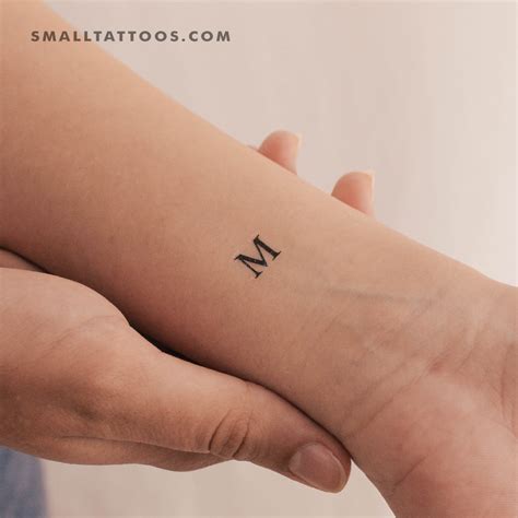 Letter M Temporary Tattoo Sticker Set Of 2