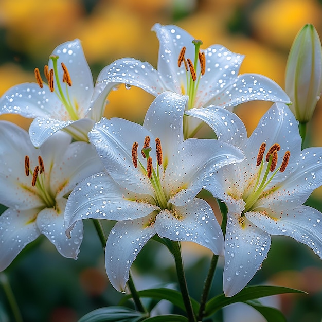 Lily Of The Valley Flowers With Drops Of Water On Them