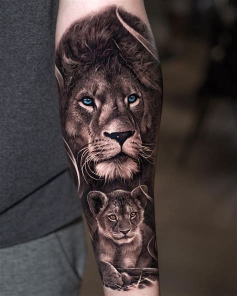 Lion Tattoo Lion And Cub