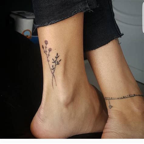 Little Ankle Tattoo Ideas This Tiny Floral Ankle Tattoo Is Too Cute
