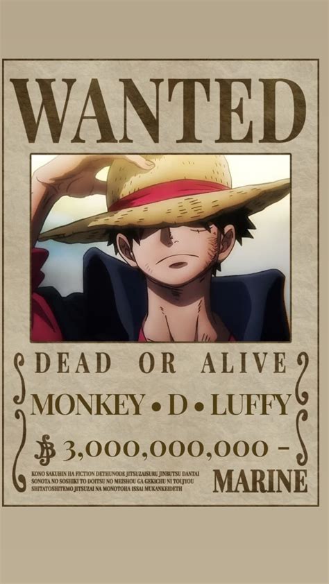 Luffy Wanted Poster Tattoo