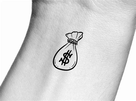 Money Bag Temporary Tattoo Etsy Money Bag Tattoo Money Bag Money