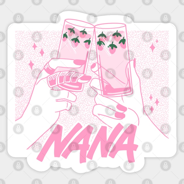 Nana Strawberry Glasses By Moonbeansandrice Nana Sticker Design