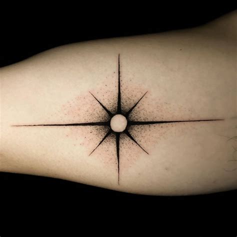 North Star Tattoo In Blackwork Style Done On The Inner North Star Tattoo In Blackwork Style Done On The Inner