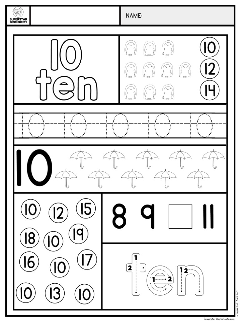 Number 10 Worksheet Preschool Number 10 Worksheet Preschool