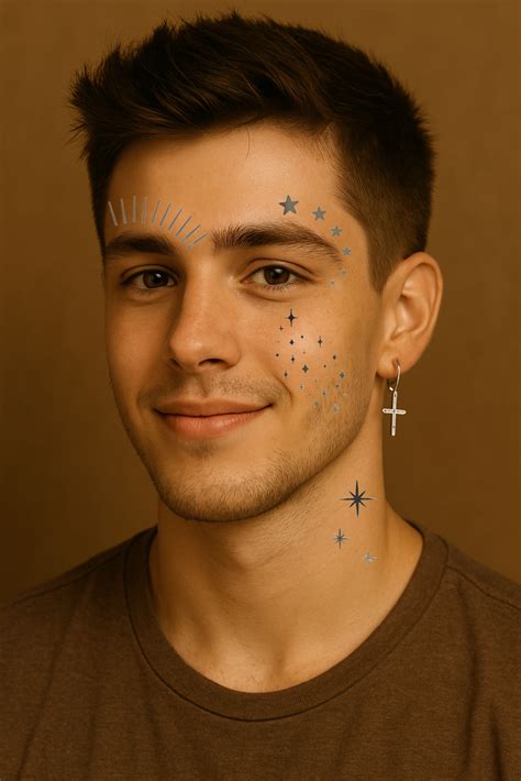 Silver Star Face Tattoos Like Ink Silver Star Face Tattoos Like Ink
