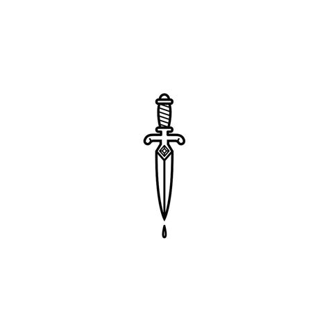 Simple Dagger Tattoo Outline