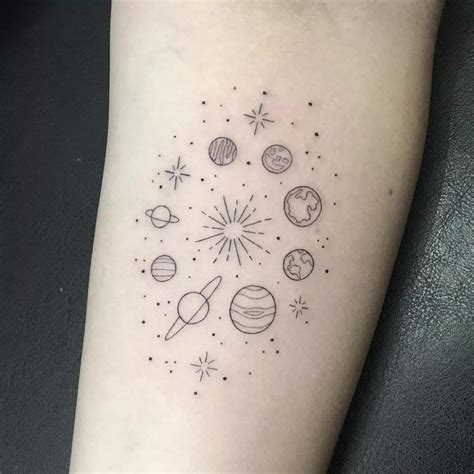 Simple Solar System Tattoo Design Temporary Tattoo Trends