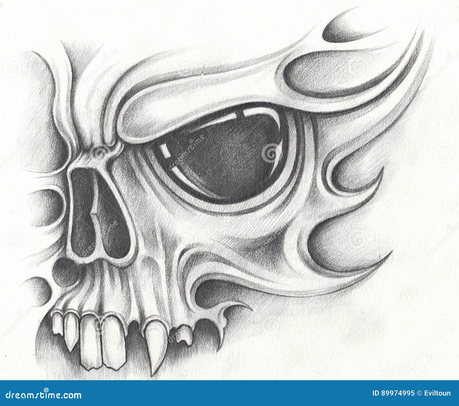 Skull Tattoo Drawings In Pencil For Men
