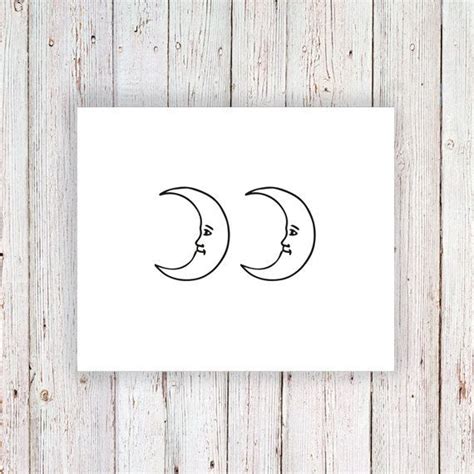 Small Moon Face Temporary Tattoos Boho Festival Gift Small Moon Face Temporary Tattoos Boho Festival Gift