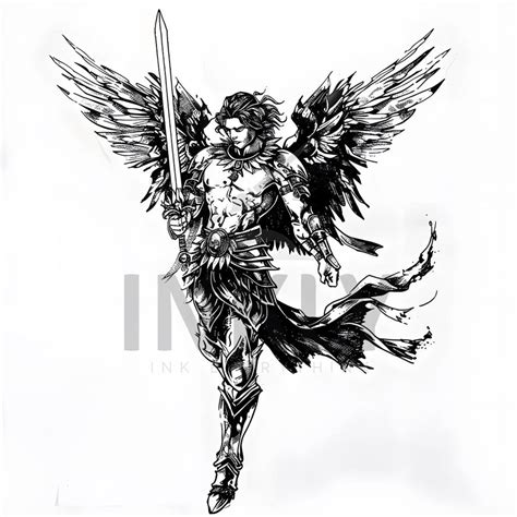 St Archangel Michael Tattoo Design Transparent Background Download Detailed High Resolution Image Png File And Jpg File