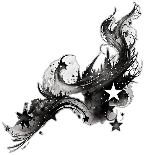 Stars Tattoo Design White Background Png File Download High Resolution