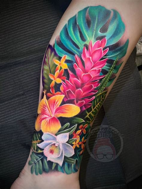 Sunset Tropical Flower Tattoo Design Sunset Tropical Flower Tattoo Design