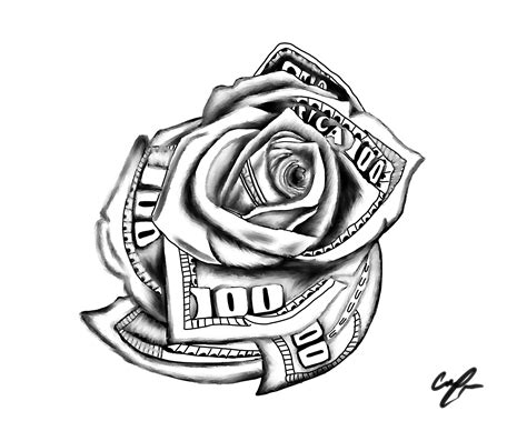 Tattoo Money Rose Design