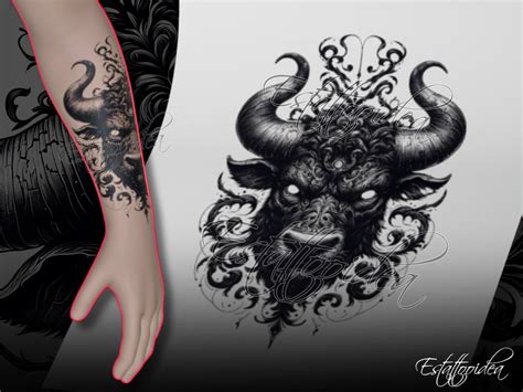 Taurus Tattoo Taurus Zodiac Tattoo Bull Tattoo Taurus Tattoo Design Taurus Zodiac Sign Tattoo Taurus Sign Tattoo Dark Tattoo Etsy